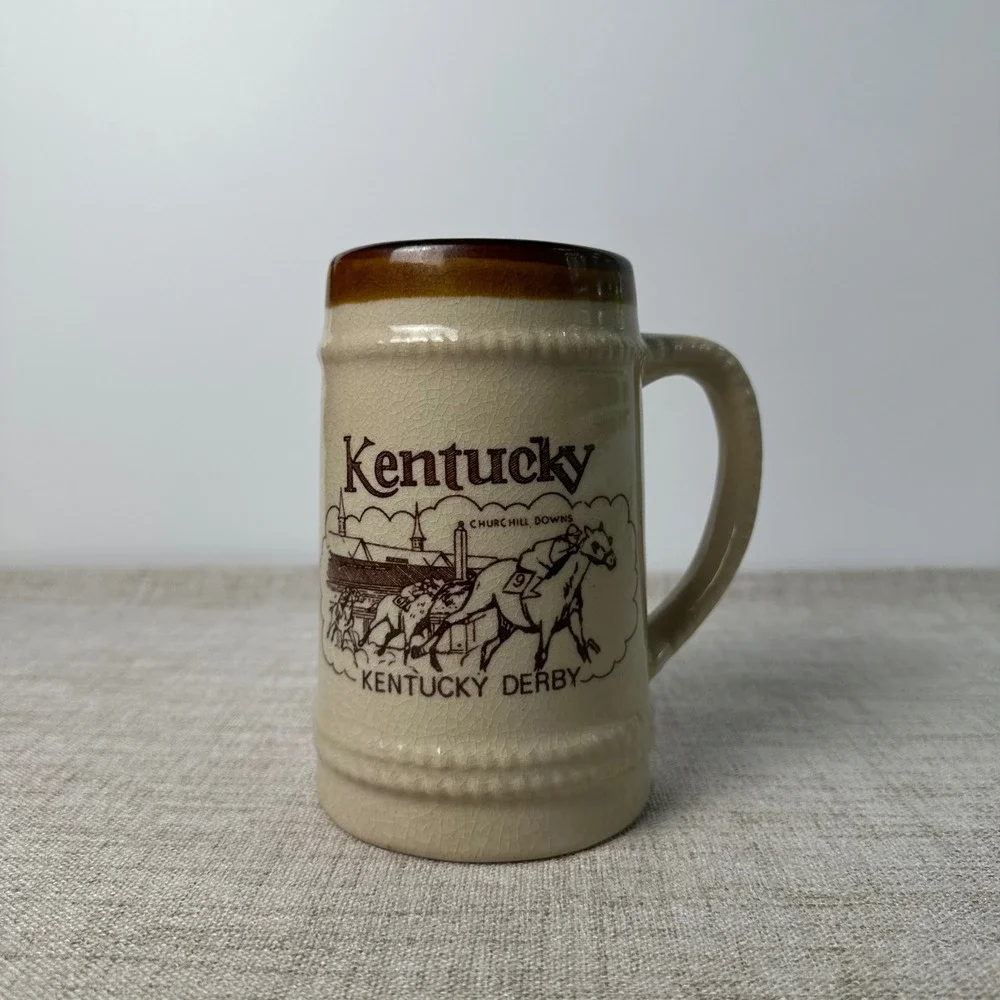 Vintage Kentucky Derby Churchill Downs Stoneware Mug
